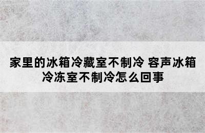 家里的冰箱冷藏室不制冷 容声冰箱冷冻室不制冷怎么回事